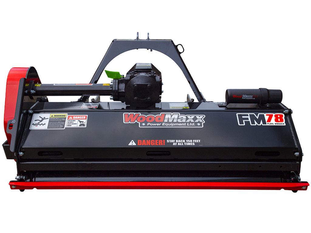 WoodMaxx FM-78 flail mower, designed for heavy-duty field maintenance and efficient grass cutting.